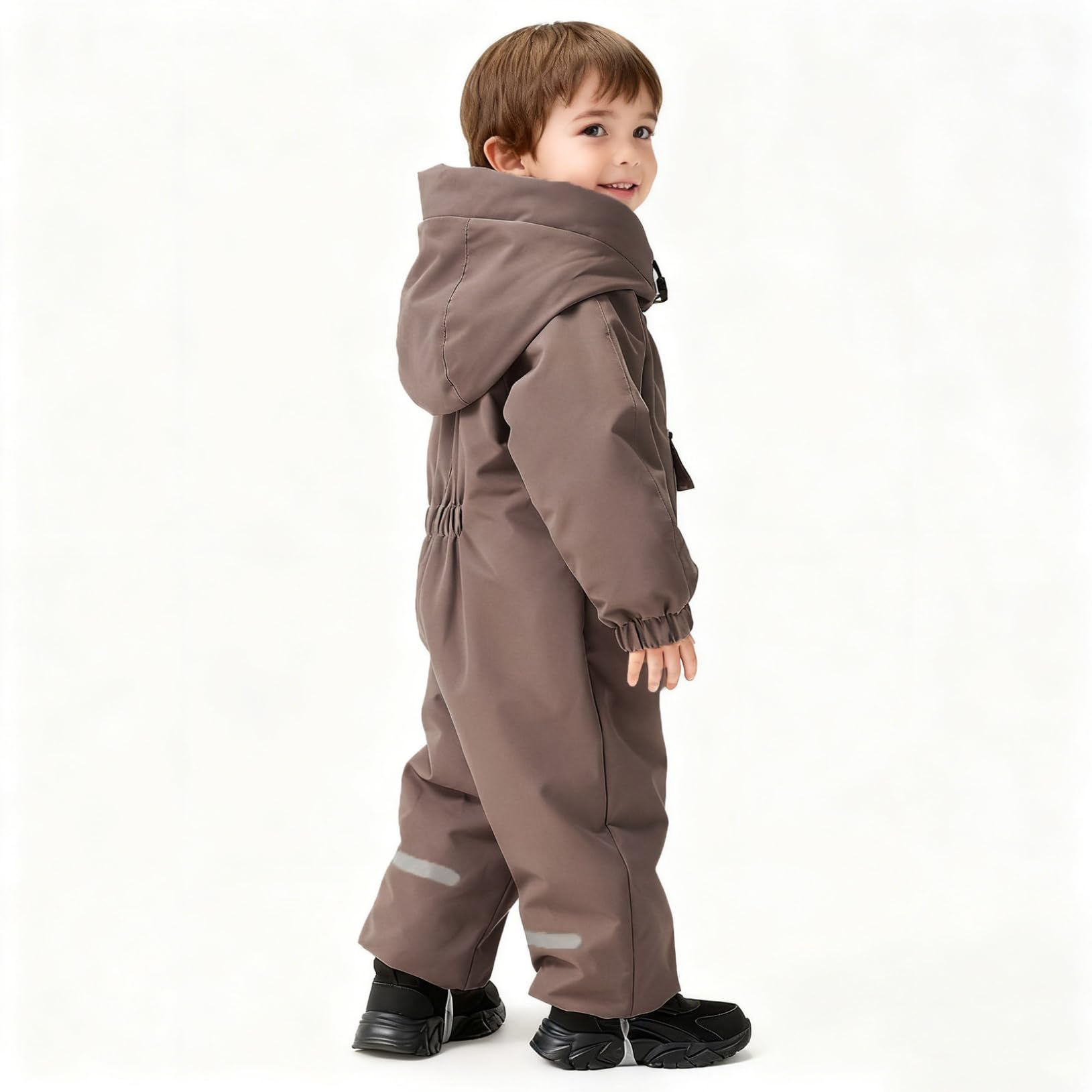 Choomomo Baby Jungen Mädchen Schneeanzug Warm Strampelanzug mit Kapuze Langarm Fleece Gefütterte Jumpsuit Wasserdicht Gr. 68-98