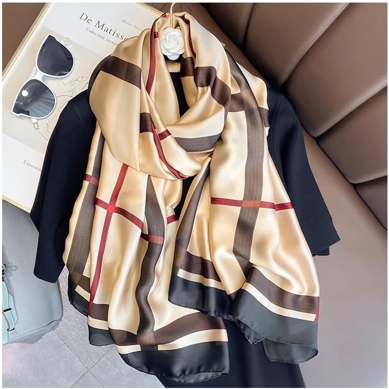 FairyCity Womens oversized Luxury Silk Scarf Long Satin Scarf Lightweight Fashion Shawl Wrap - Image 3