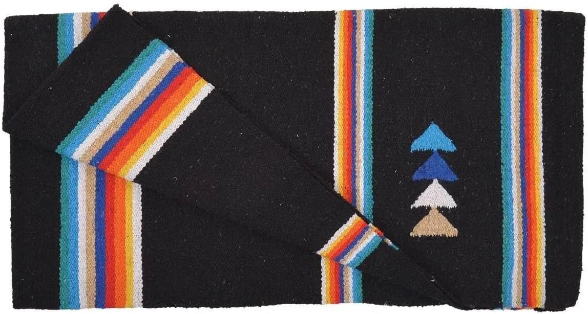 Circle Y Diamond R Heavy Single Weave Saddle Blanket Black