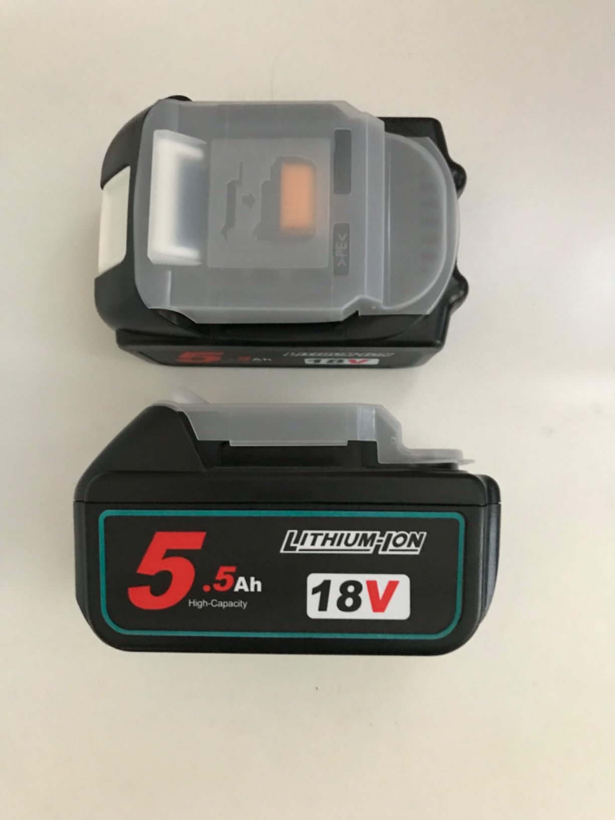 Powarobor 2 stuks BL1850B 18V 5,5Ah vervangende accu compatibel met Makita 18V accu's BL1830 BL1830B BL1840 BL1840B BL1850 BL1860 BL1845 BL1815