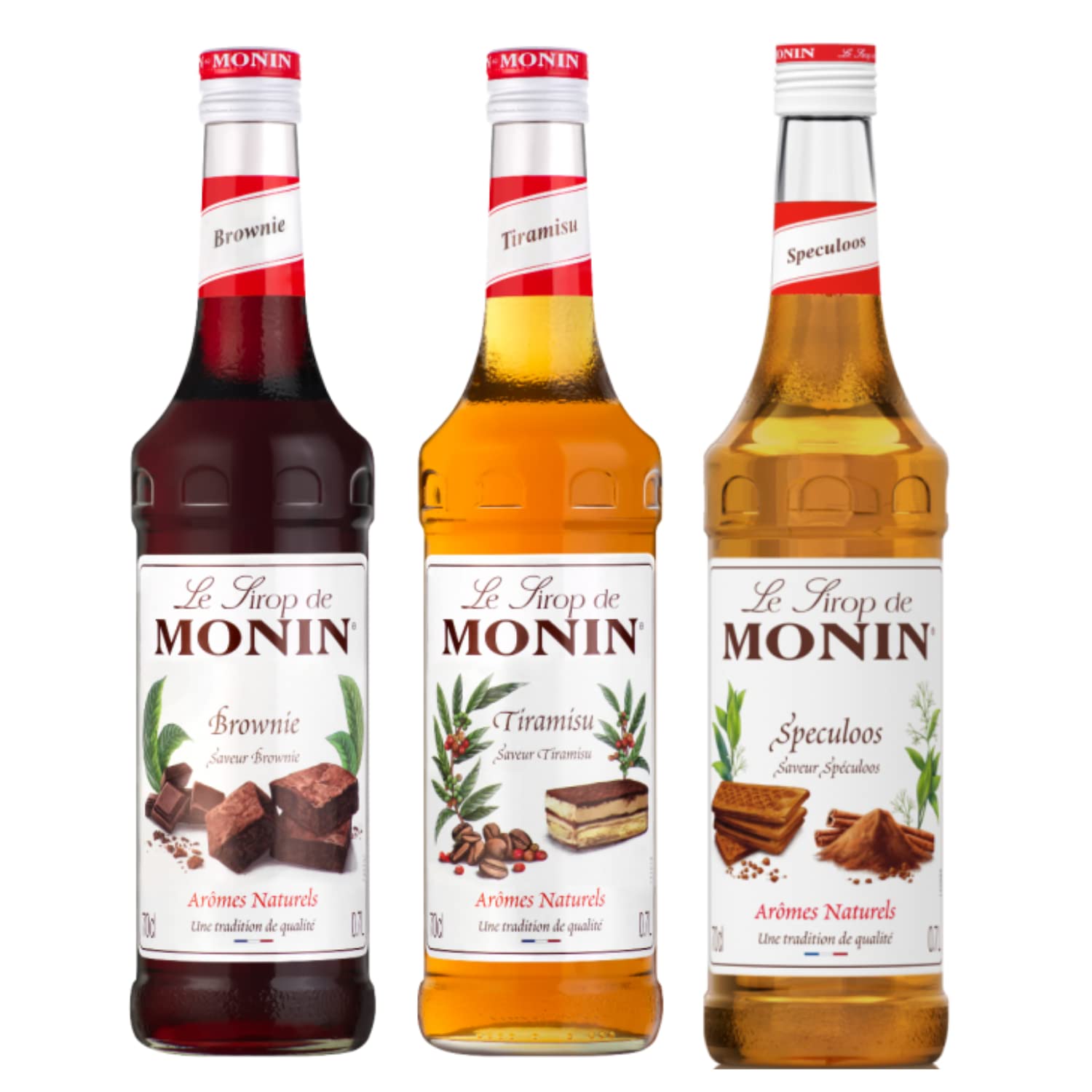 Lot sirops gourmands - Brownie, Tiramisu, Speculos - 3x70cL