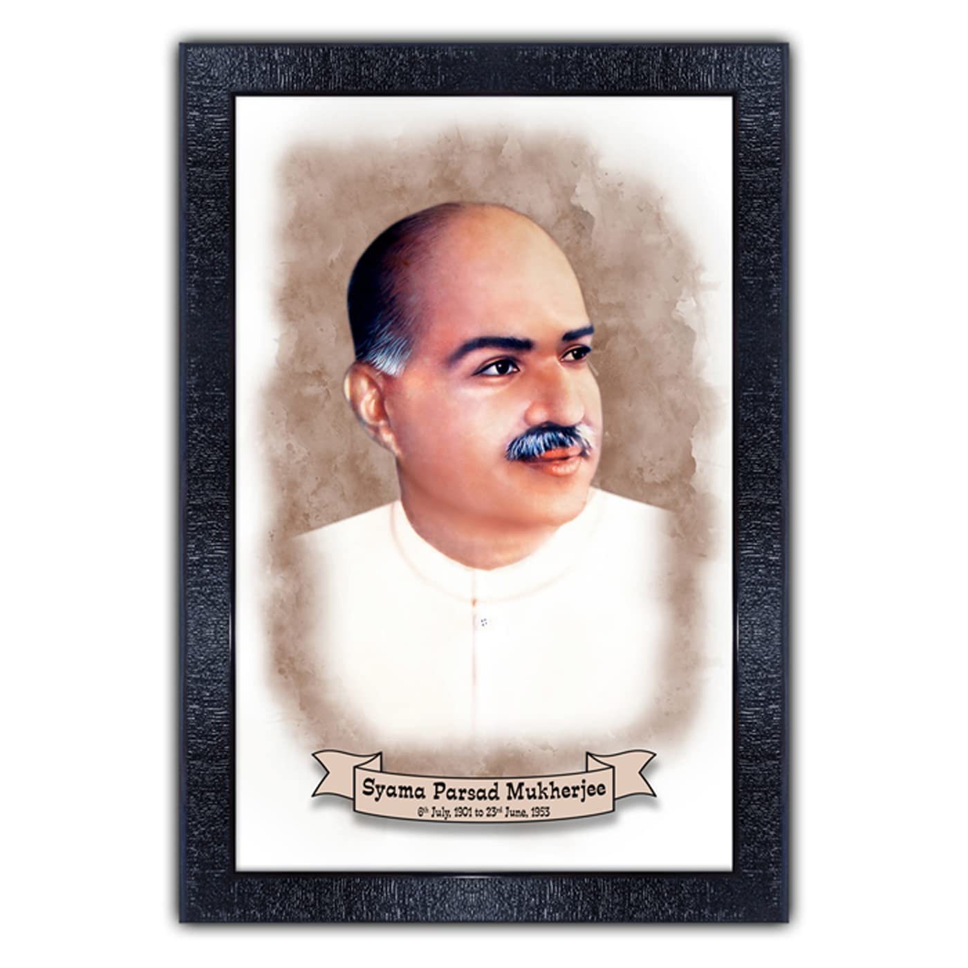 pnf Syama Prasad Mukherjee painting art Wood Frames with Acrylic Sheet (Glass) p-154-(10 * 14inch,Multicolour,Synthetic)-image-2