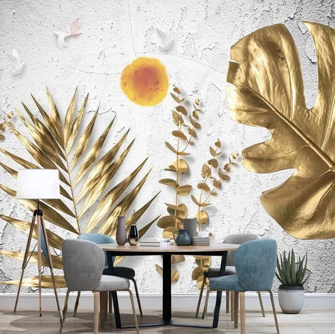 Papier peint moderne 3D idéal pour décorer le mur derrière le canapé du salon