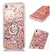 Produktbild Flüssig Hülle für iPhone 6 / iPhone 6S, ZCRO Handyhülle Case Schutz Hülle Glitzer Flüssig Cover Transparent Silikon Rahmen Hüllen mit Handy Ring Halterung Ständer für iPhone 6/iPhone 6S (Rose Gold)