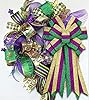 Hying Mardi Gras Ribbons for Wreath Bows, 2.5"10 Yards Fat Tuesday Wired Edge Glitter Gold Purple Green Ribbons for Crafting New Orleans Carnival Party Decoration Supplies #2