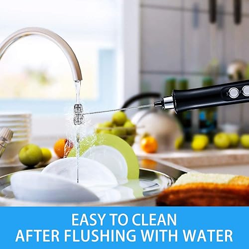 Miniatura 6 de Espumador de leche de mano, recargable por USB, 3 velocidades, mini máquina eléctrica de espuma de leche, batidora de acero inoxidable para café,