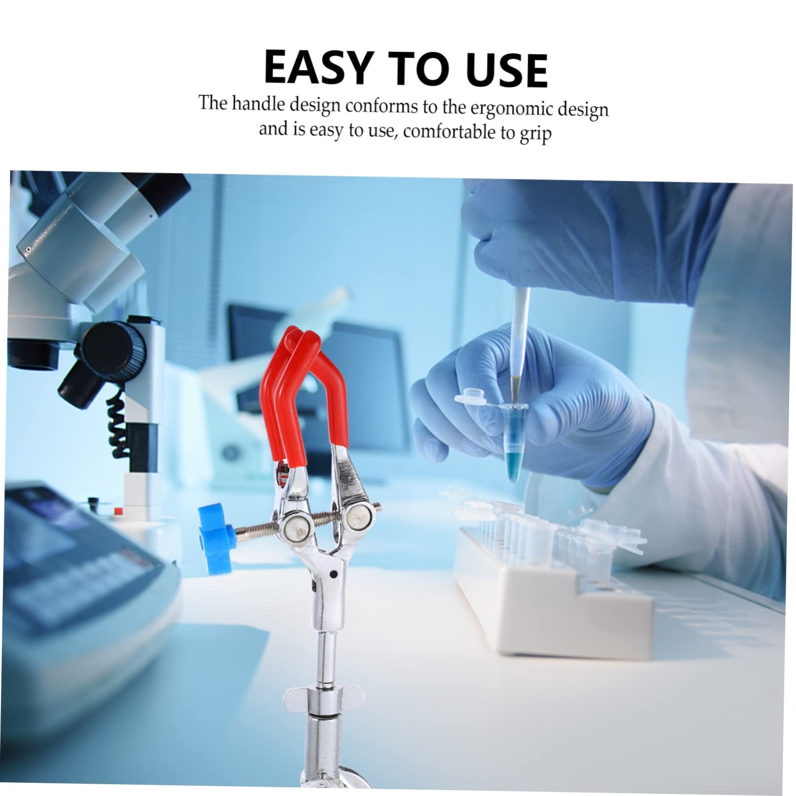 Alipis 3 Pezzi Laboratorio Prong con Base per Provetta e Matraccio Pinza Antiscivolo per Esperimenti e Lavoro Laboratorio