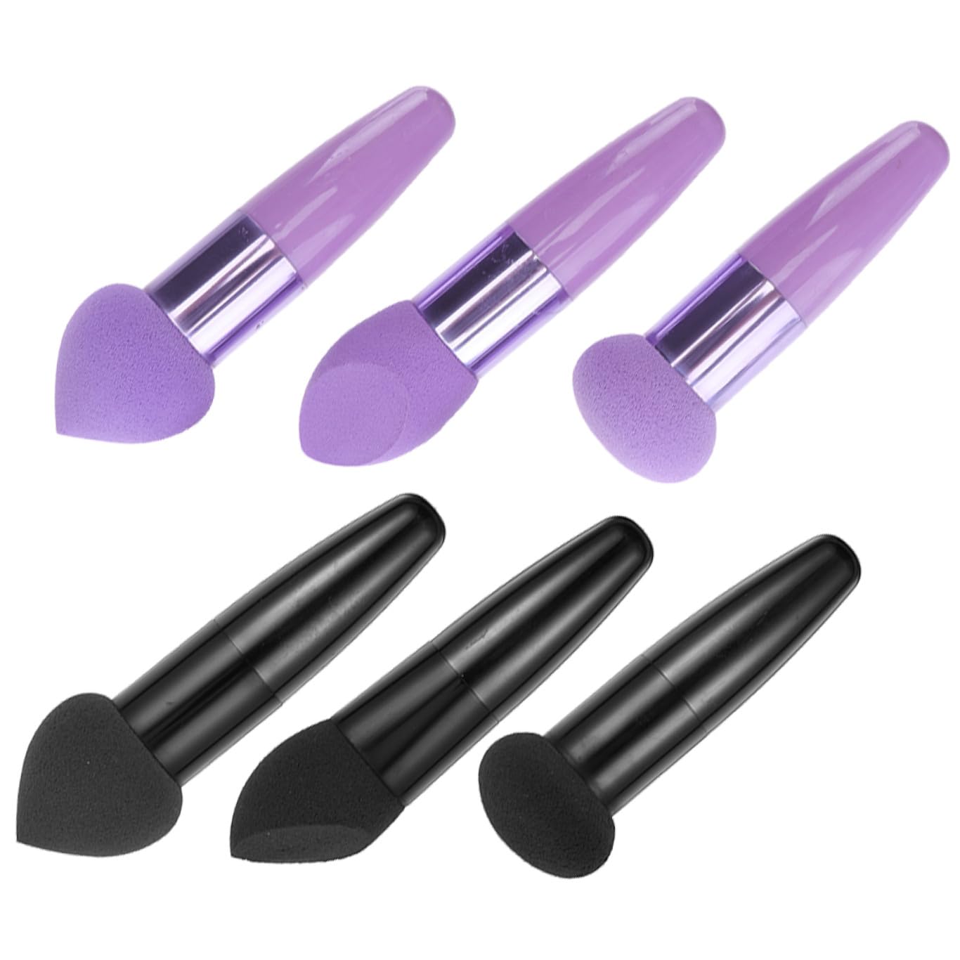 SOLUSTRE Make Up Schwamm Stifte 6 Stück Tragbare Beauty Schwämme mit Griff Geschmeidige Foundation Schwämme für Nass und Trocken Make Up Kosmetik Zubehör für Tägliche Anwendung