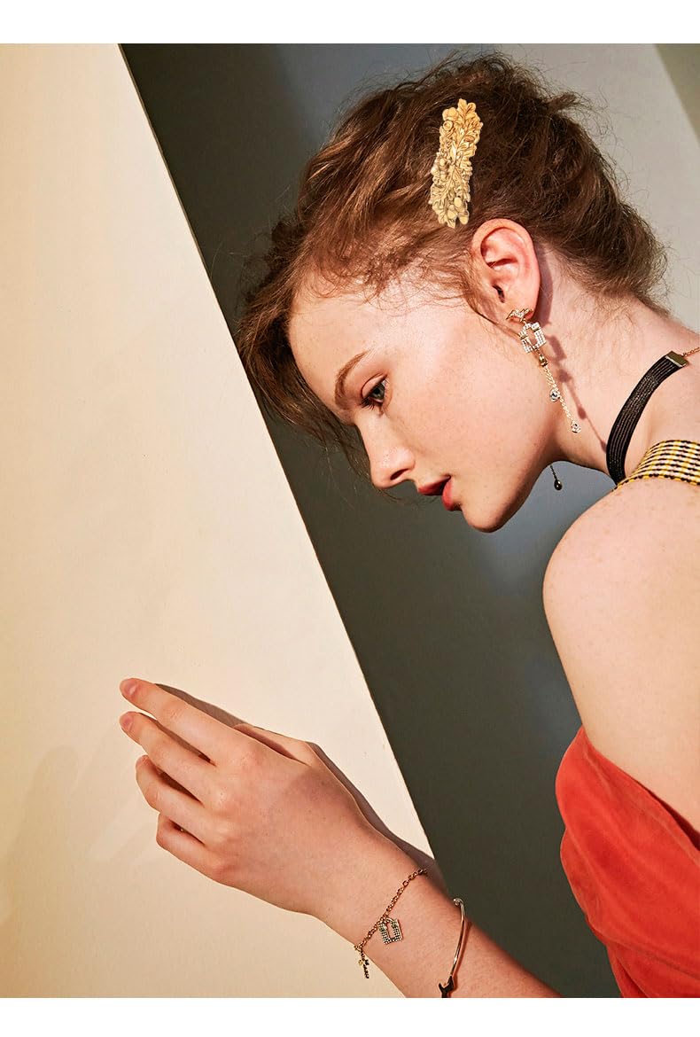 Amaxer Viking Gold Silver French Barrettes for Women Girls Celtic Hair Clips for Thick Thin Hair Vintage French Hair Clips Hair Styling Accessories (Silver-Oak leaf) - Image 3