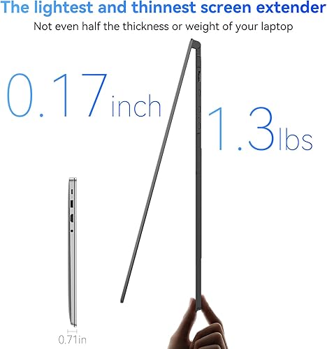 Miniatura 2 de Blackview Extensor de pantalla para portátil de 14 pulgadas, monitor portátil ultrafino y ligero de 0.177 in, 21.16 oz, extensor de enchufe para