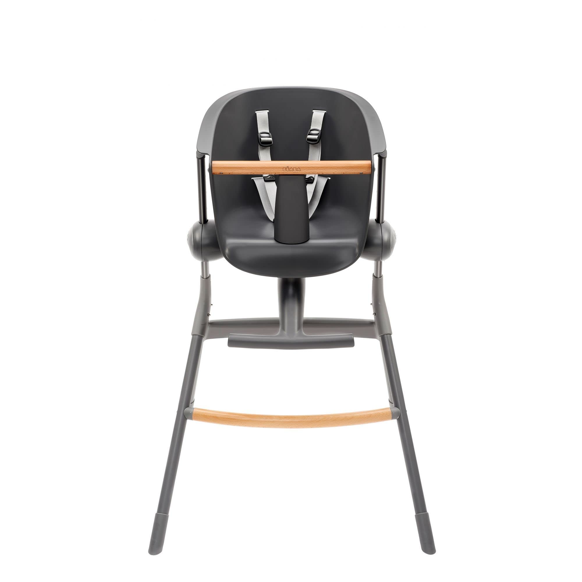 BÉABA, Hoge stoel Up&Down, gemaakt in Frankrijk, ergonomisch, uitbreidbaar, afneembaar, verstelbaar, 6 hoogtes, comfortabel, design, robuuste materialen, donkergrijs