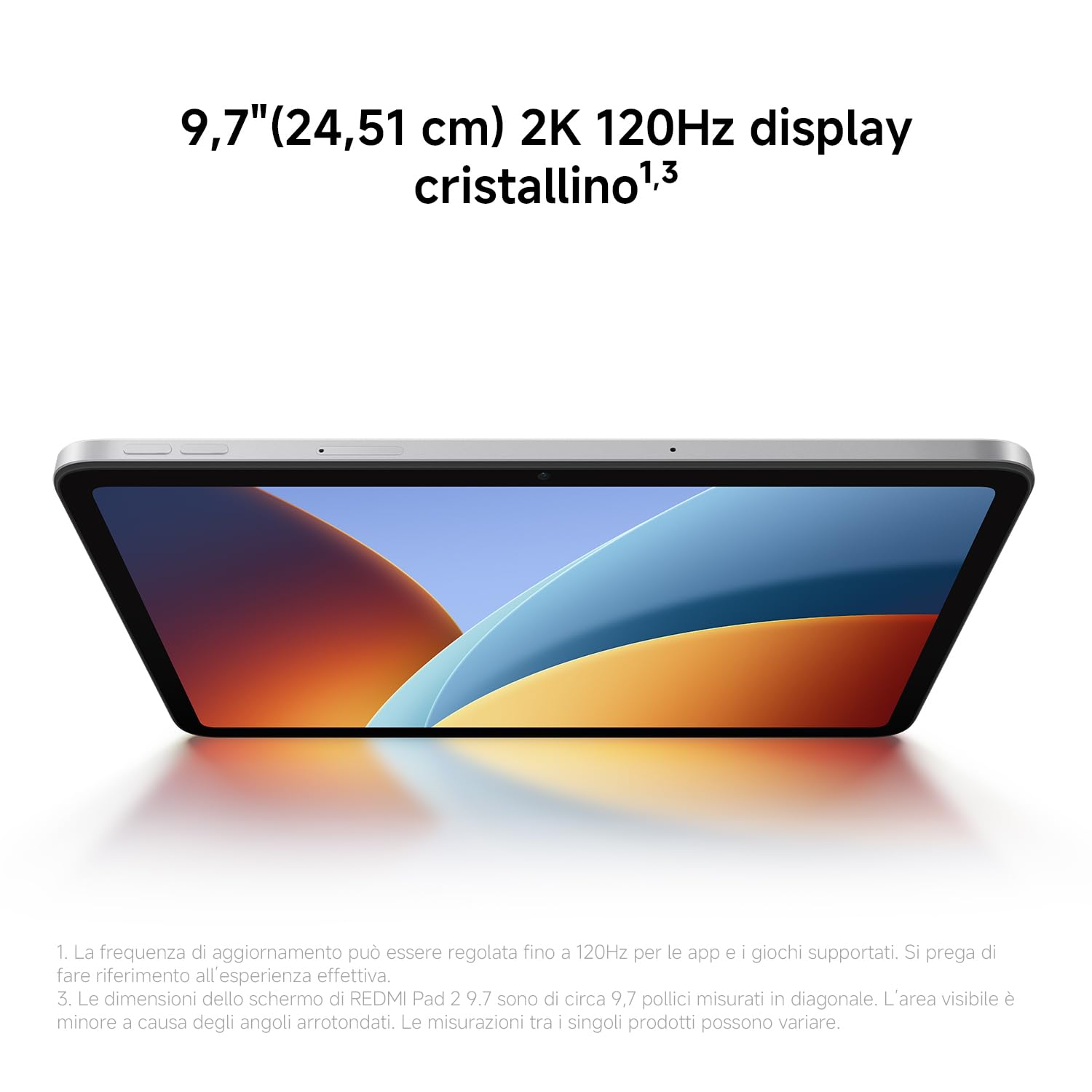 XIAOMI REDMI Pad 2 Tablet 9,7 Pollici 4+64GB, Snapdragon 6s Gen 2, Display LCD 2K 120Hz, Batteria 7600mAh (typ), Grigio Grafite, Garanzia 2 anni+1 anno extra, Caricatore Non Incluso