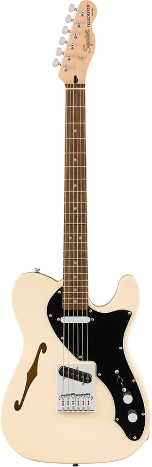 Fender Guitarra Elétrica Squier Affinity Series Telecaster Thinline - Olympic White com Escala de Louro