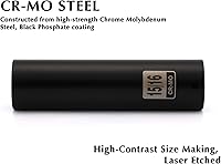 Vista 4 de EMENTOL Juego de 2 llaves de vaso de impacto profundo extra largas de 1/2 pulgada, 3/4 pulgadas y 15/16 pulgadas, CR-MO, SAE, 6 puntos de enchufe