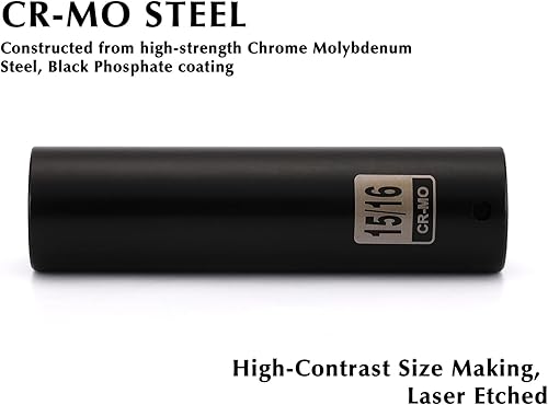 Miniatura 4 de EMENTOL Juego de 2 llaves de vaso de impacto profundo extra largas de 12 pulgada, 34 pulgadas y 1516 pulgadas, CR-MO, SAE, 6 puntos de enchufe extra