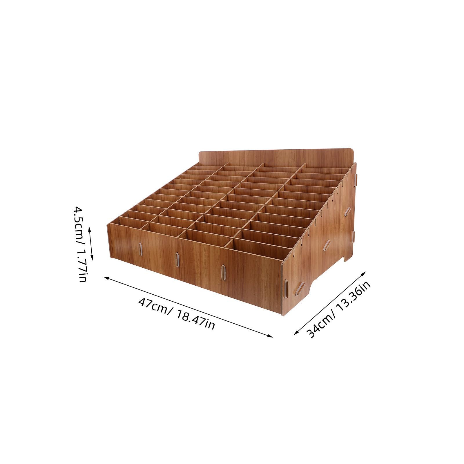 SHINEOFI Organizer per Telefono in Legno Marrone 48 Scomparti, Scatola Porta Cellulare da Scrivania Portatile per Ufficio e Riunioni