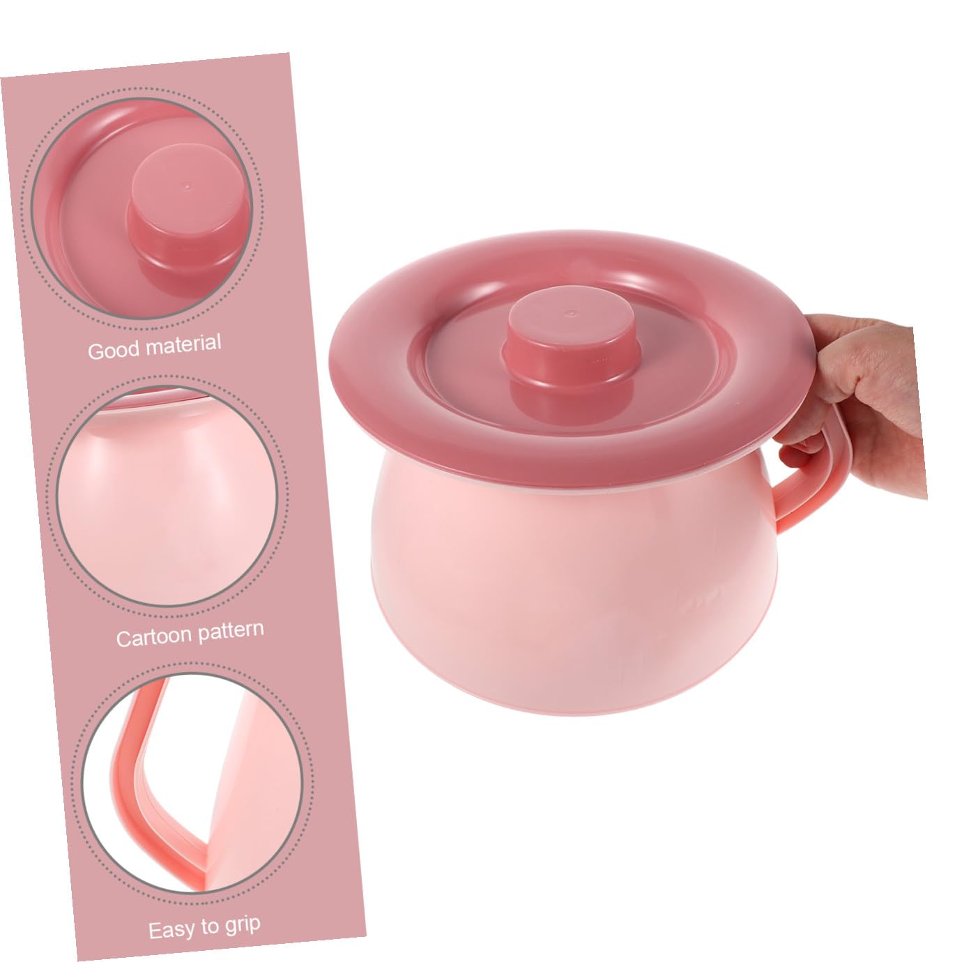 Tragbares Kinder Nachttöpfchen aus Kunststoff mit Deckel und Griff, Rosa