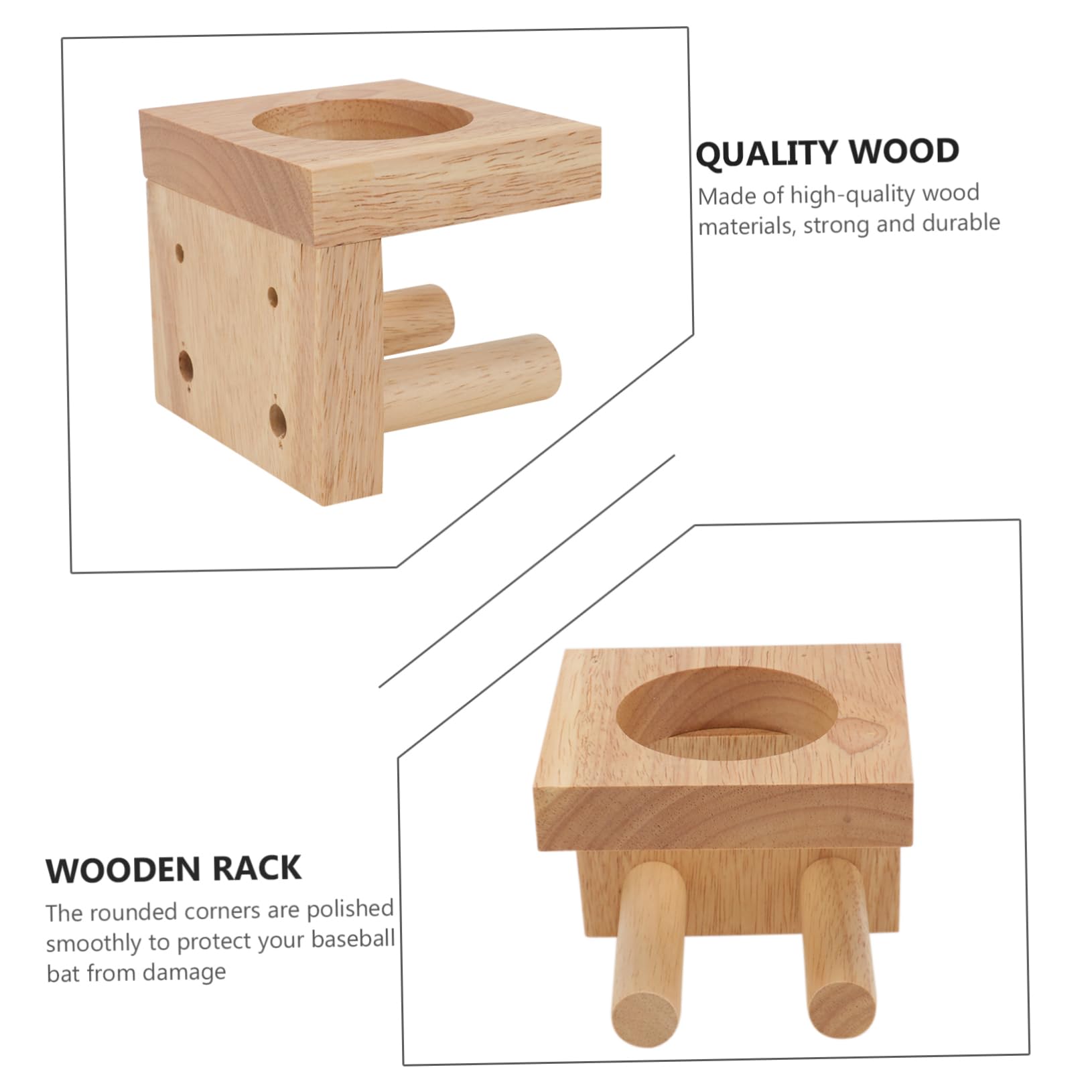 GRIRIW 1Pc Durable Wooden Baseball Bat Holder Rack Vertical Display Stand for Bat Stylish Home Decor and Baseball Accessory for Organizing and Showcasing Your Sports Memorabilia