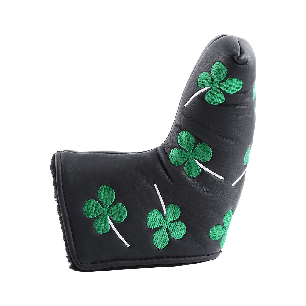 Cubierta para Martillo de Golf para Putter 17,5 x 15 cm Putter Cover Clover para Todos Los Putters Adapta a Todas Las Marcas (Negro)