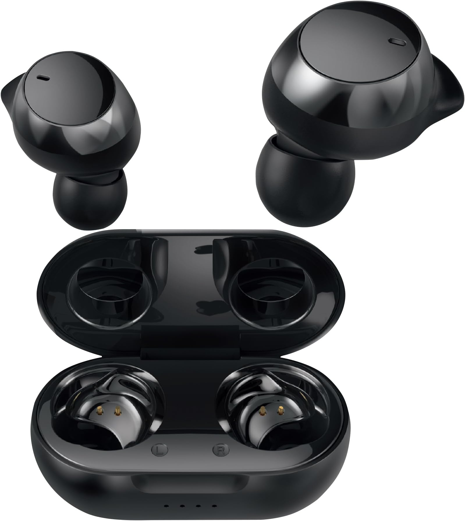 Coby Pro Fitness True Wireless Earbuds w/Charging Case | Sweat Resistant, Noise-Isolation, Auto-Pair, HD Audio, 15-HR Play Bluetooth Fitness Buds | Siri, Google Compatible, Hands-Free Calls (Black)