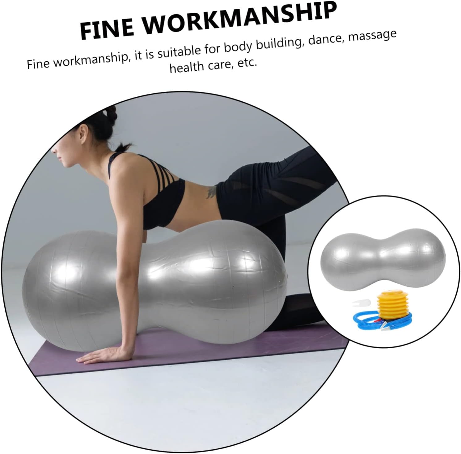 Sosoport Yoga Ball Foam Mat Dumbbell Rack Dog Fitness Peanut Air Pump for Inflatable Exercise Mat Bounce Exercise