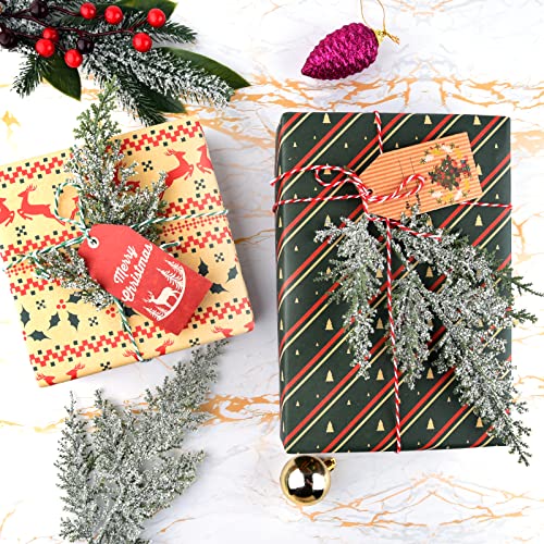 Elecland 6 Pack Extra Large Snowy Artificial Cedar Branches Garland Cedar Pine Picks Stems For Cedar Christmas Tree Floral Arrangement Centerpiece Diy Christmas Wreath Decorations #TOP5