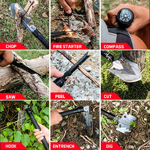 Tac9Er Survival Shovel Multitool With Carrying Case - Emergency Collapsible Tactical Shovel For Camping, Beach, Offroading, Or Backpacking #TOP5