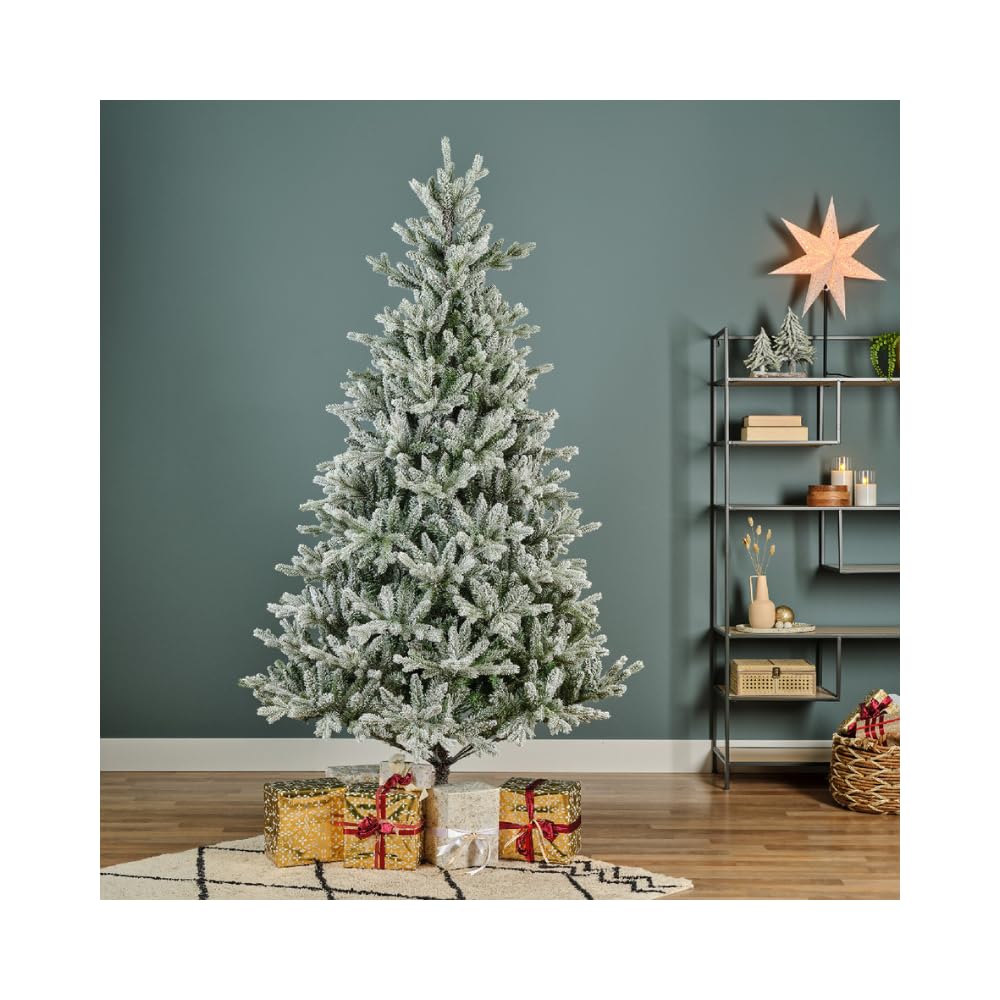 Albero Di Natale Merano Innevato 180 cm, Diametro 112 Cm