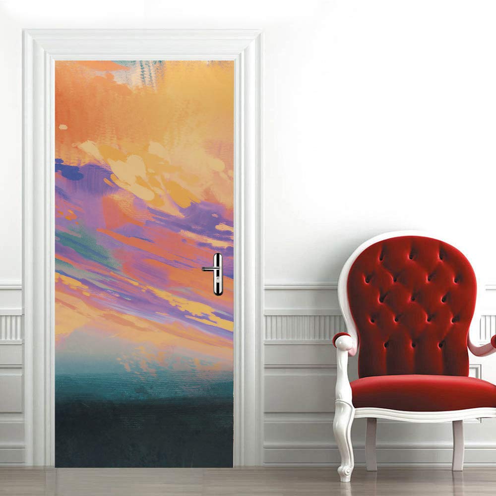 Sticker porte mural décoration intérieure 3D papier peint moderne résumé 93x205