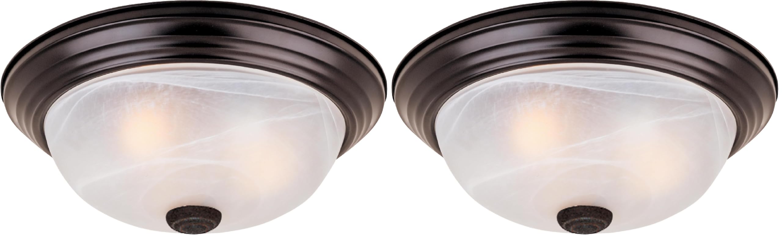 DESIGNERS FOUNTAIN 11 inch 2-Light Flush Mount Ceiling Light Fixture, Oil Rubbed Bronze, 1257S-ORB-AL (Pack of 2)