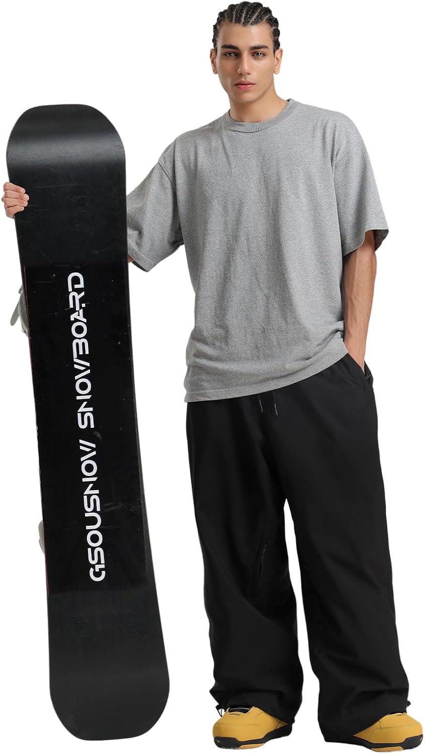 GSOU SNOW Mens Snow Pants Women Baggy Snowboard Pants Loose Fit Insulated Windproof Waterproof for Ski Hiking Winter Outdoor - Image 2