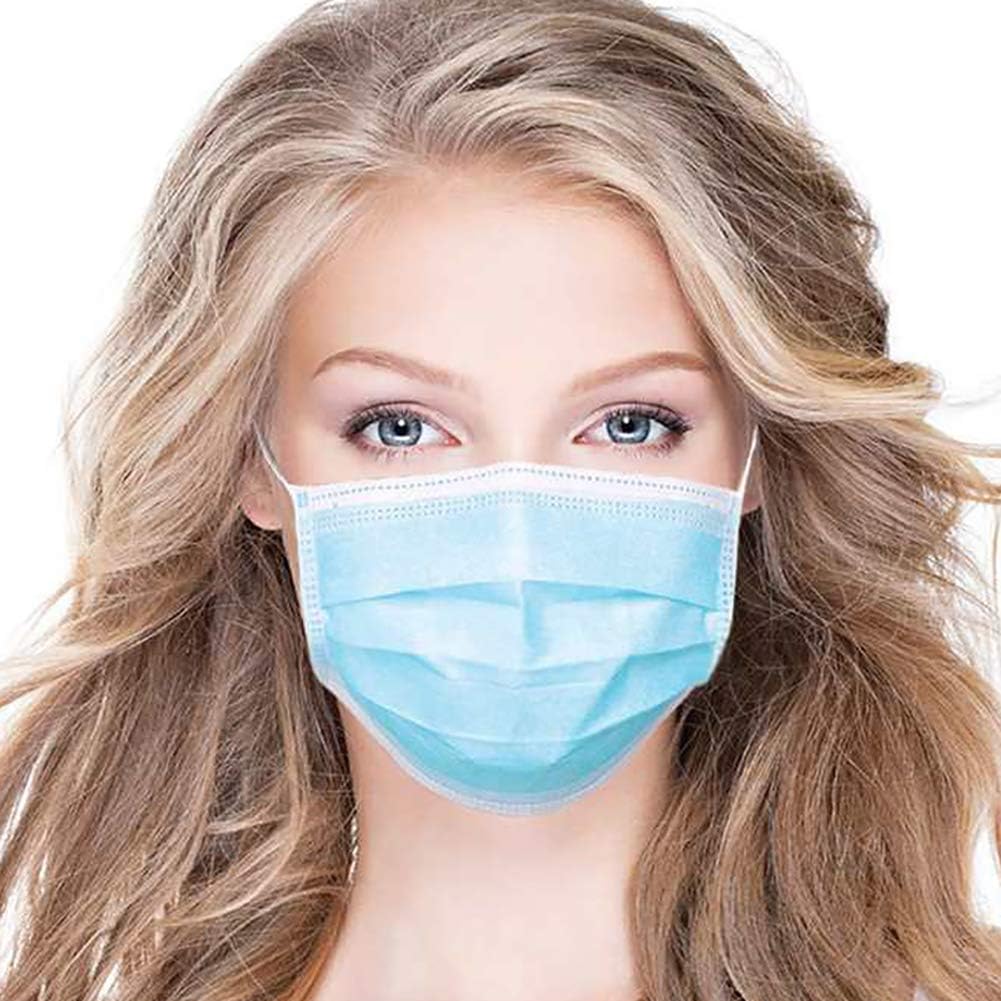 Face Mask, 3 Ply Disposable Mask for Safety Protection - U. S. Approval - Face Masks 50 PCS