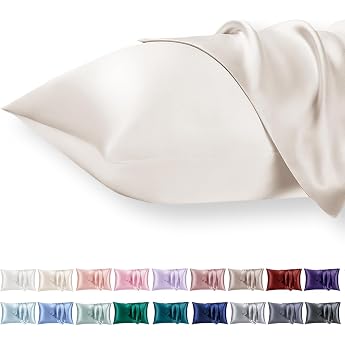 Vielit 2er Set Satin Kissnbezug 40x60 mit ZipWeich wie EIN Silk Pillowcasewie Seidenkissenbezug Geeignet f r Curly HaarSatin Kopfkissenbezug Kissenbez ge Beige Kissenh lle