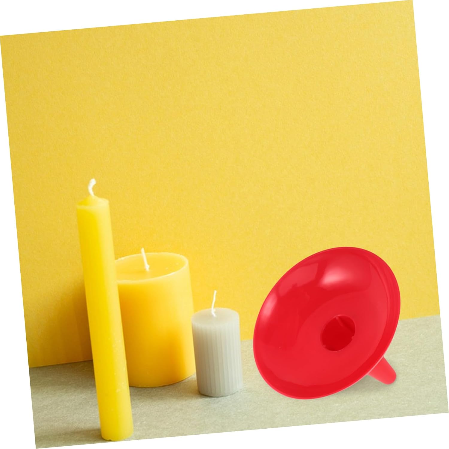 Operitacx Plastic Church Candle Holders with Drip Protectors, Hand Held Red Wax Catchers for Christmas, Memorial, and Wedding, 50pcs Without Candles