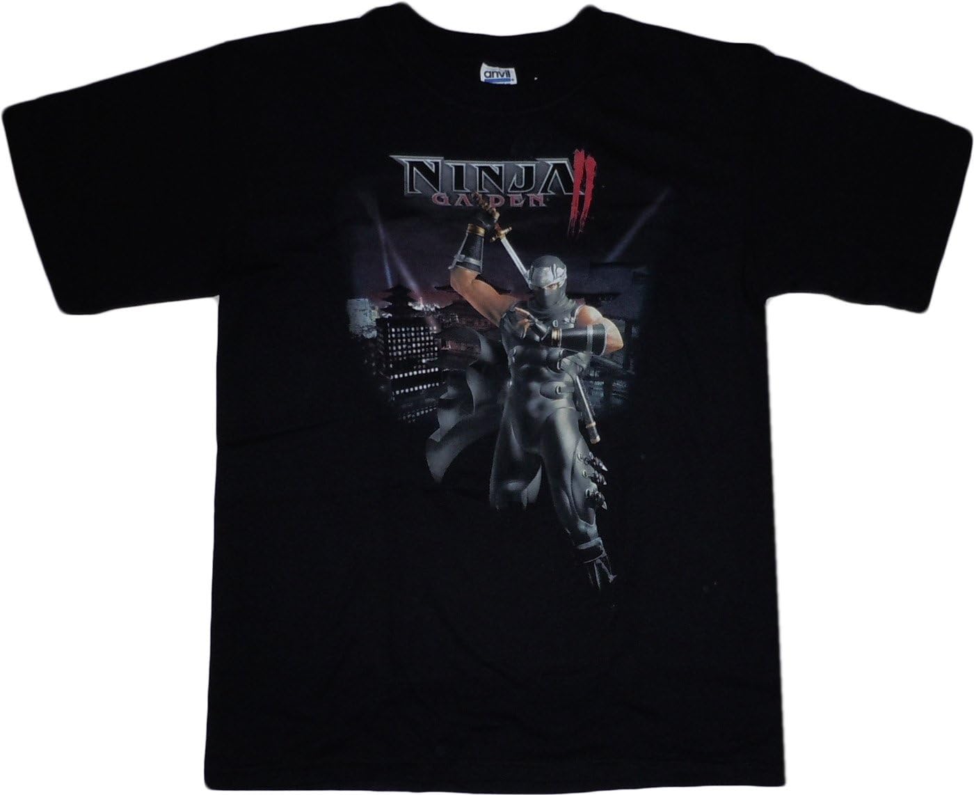 Ninja Gaiden II: Ryu Drawing Sword Black T Shirt, Adult Medium