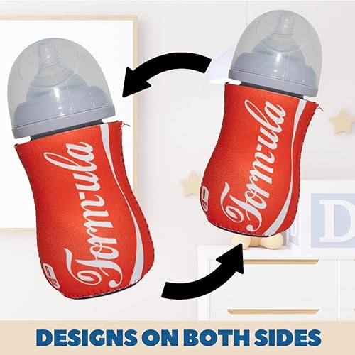 Miniatura 3 de Bonitas temáticas de refrescos para biberones  Regalo divertido para nuevos padres y baby showers  (2 Coozies de neopreno de diseño premium +