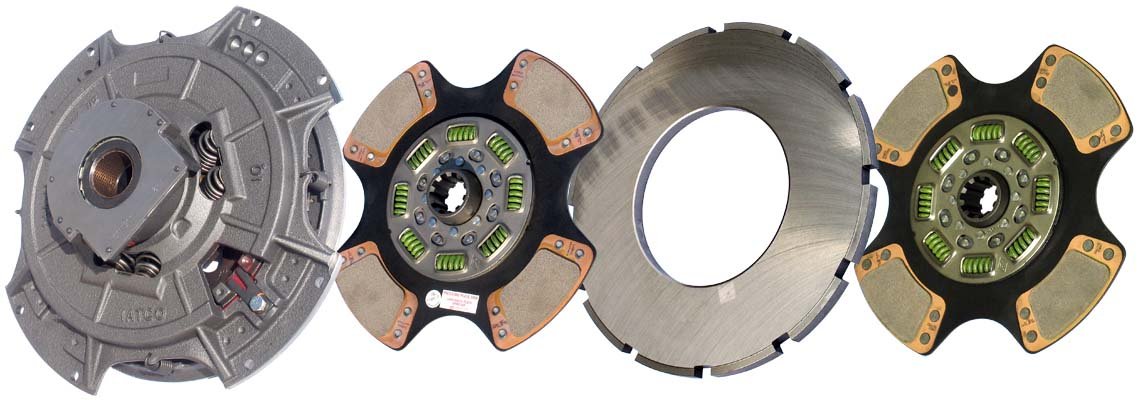 IATCO 107035-7-IAT 14" x 1-3/4" Angle Spring Clutch (Two-Plate, 4-Paddle / 8-Spring, 3200 Plate Load / 1150 Torque)