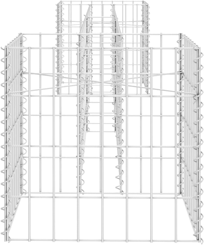 vidaXL Gabion Planter Silver Steel Wire 102.4 x 15.7 x 15.7 in