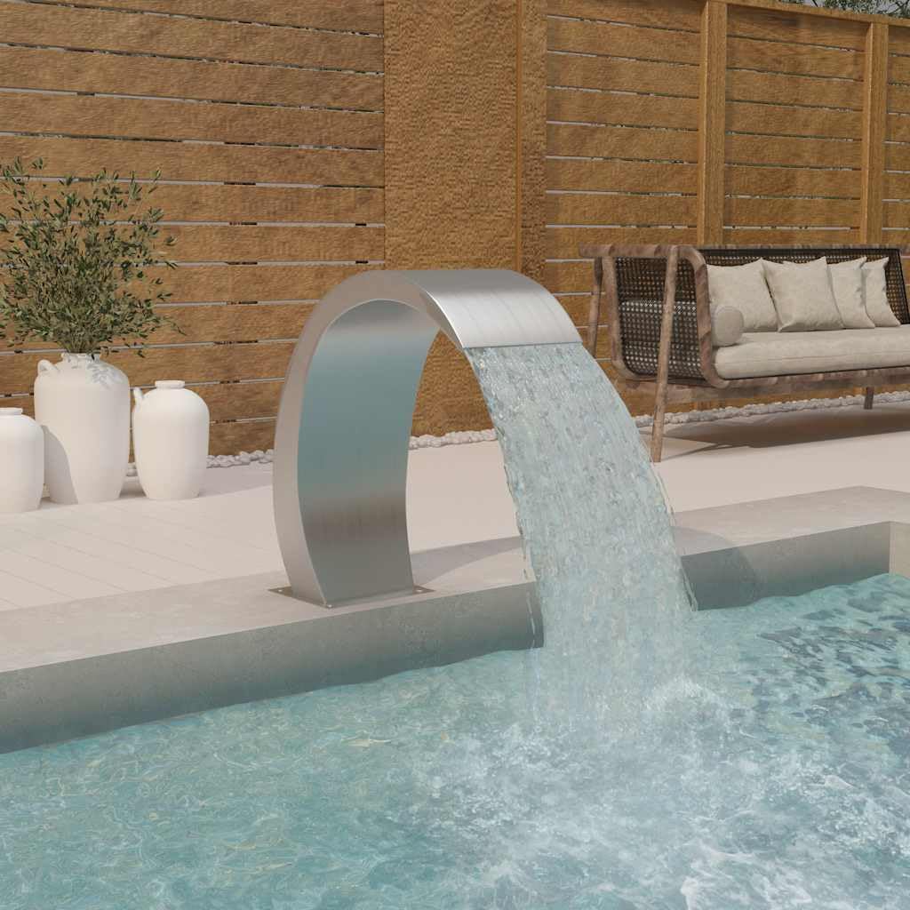 Fuente de Piscina con LED de Acero Inoxidable 304 22x60x70 cm