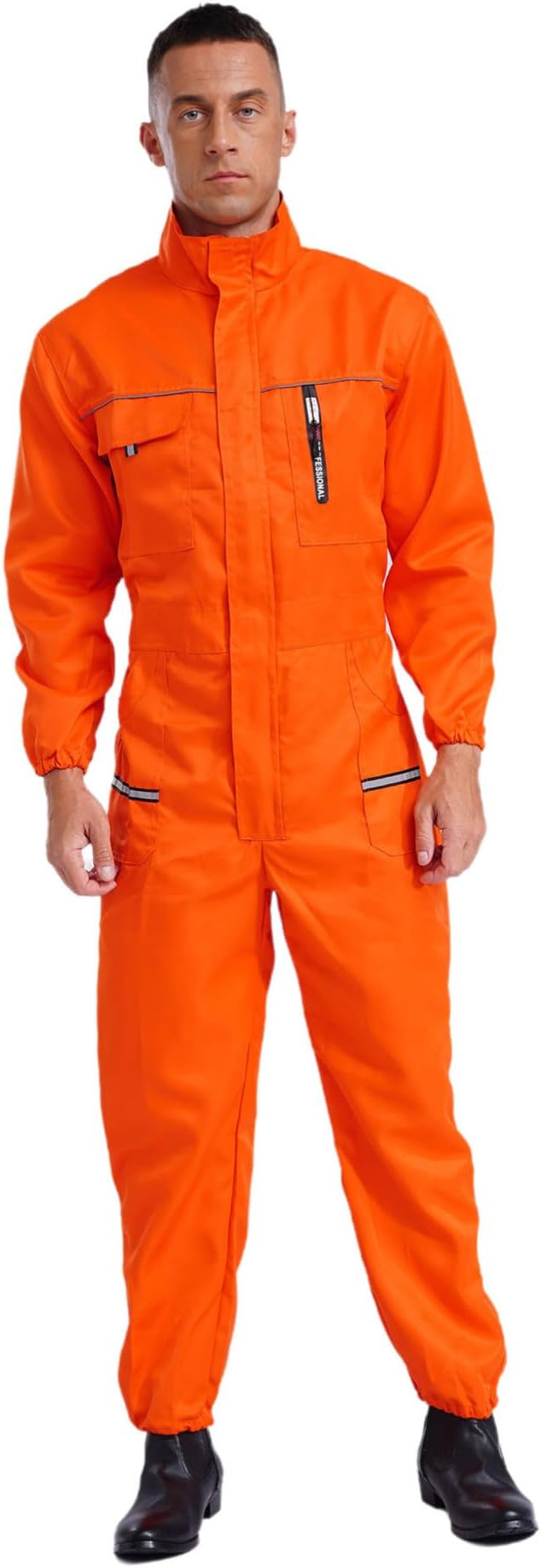 Alvivi Work Overalls for Men One Piece Wear-resistant Mechanics Jumpsuit Long Sleeve Navy Coveralls