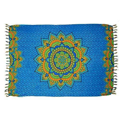 Canga De Praia Mandala Indiana Vários Modelos (Azul Claro)
