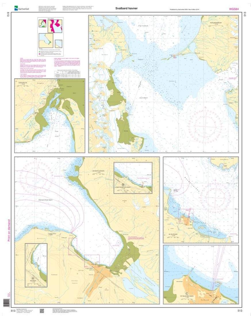 Kartverket Chart 513: Svalbard havner, 31 x 39 inches, Premiere Bond Paper-image-43