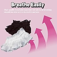 Vista 5 de 2 fundas de traqueotomía de encaje para mujer, protector de estoma de cuello blanco y negro, transpirable, de algodón suave, protector de estoma