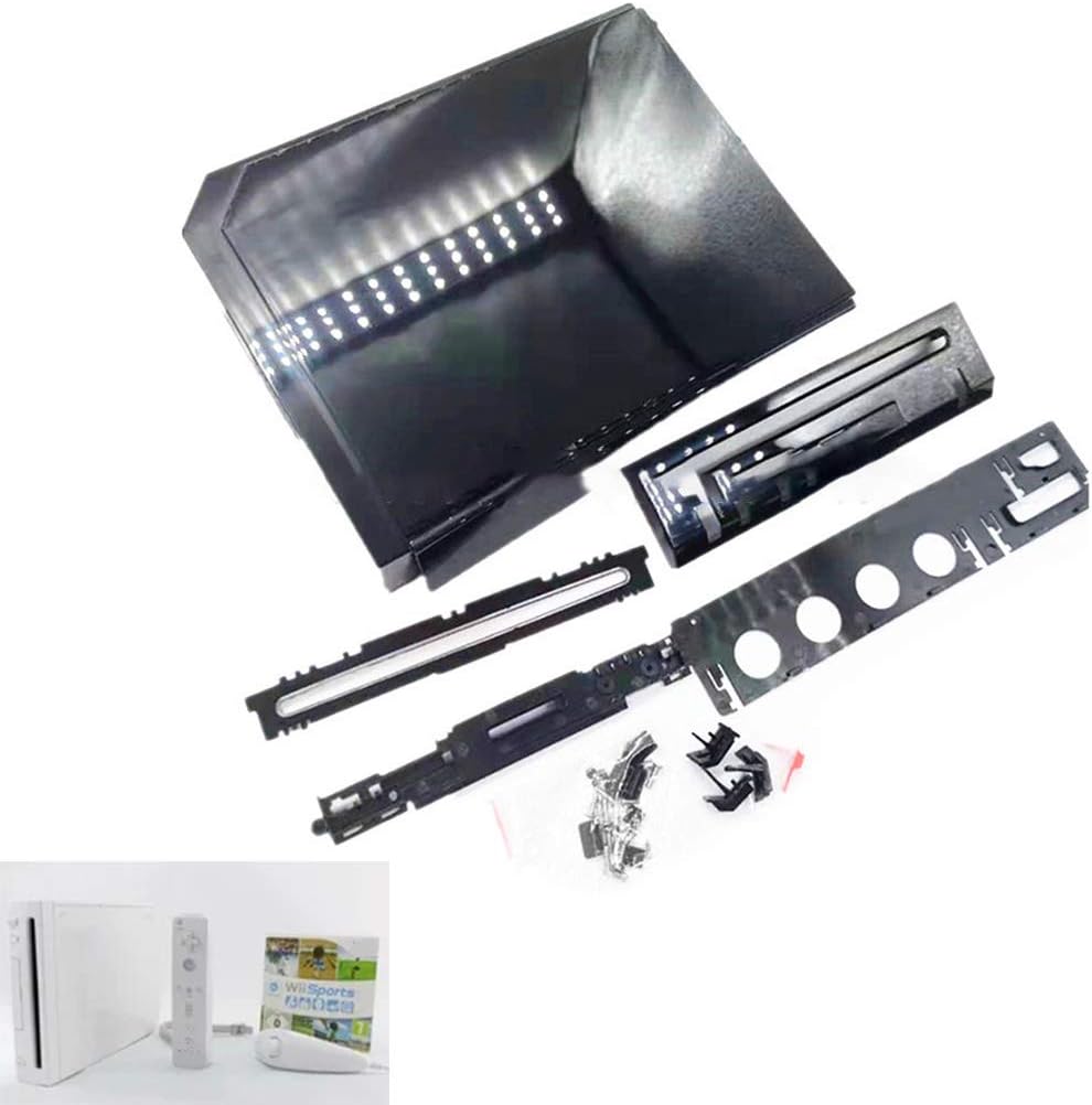 Transparent Host Shell Case Cover for Wii Game Console Replacement Case Cover, Black