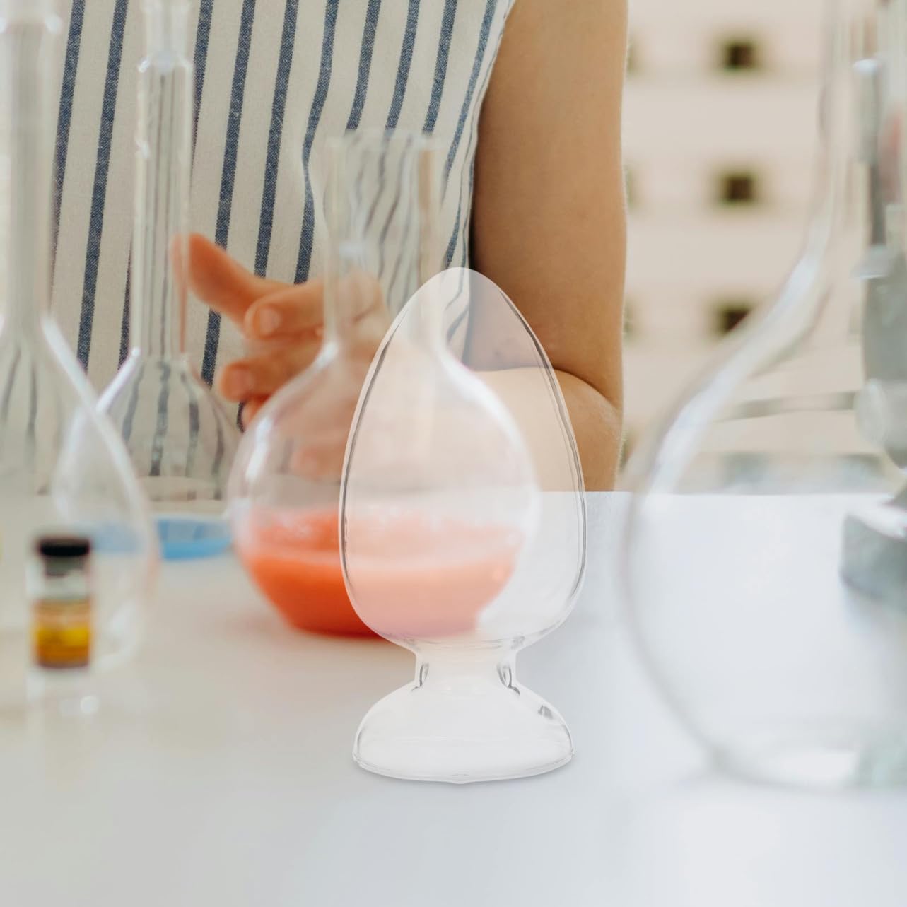 TOPBATHY 2 Sätze Hühnerherzflasche Laborflasche Aus Glas Probe-display-flasche Konische Laborflasche Konische Flasche Vorratsflasche Schauflasche Mit Stöpsel 2 Stück * 2