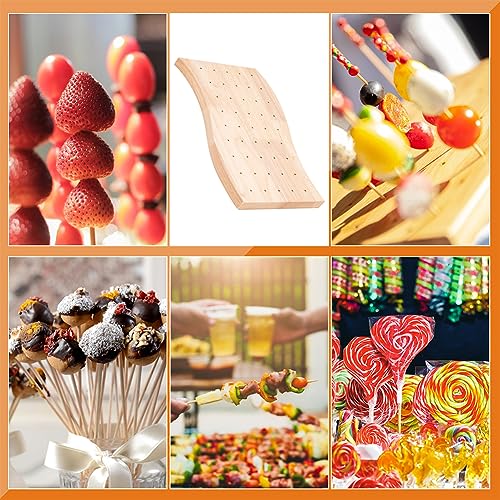 BENECREAT Wooden Food Skewer Holder, 11.81x6.57inch Wave Shape 45 Holes Skewer Holder Display for Birthday Parties, Barbecues, Weddings or Holiday, 18mm Thick by BENECREAT - Used condition - Image 6