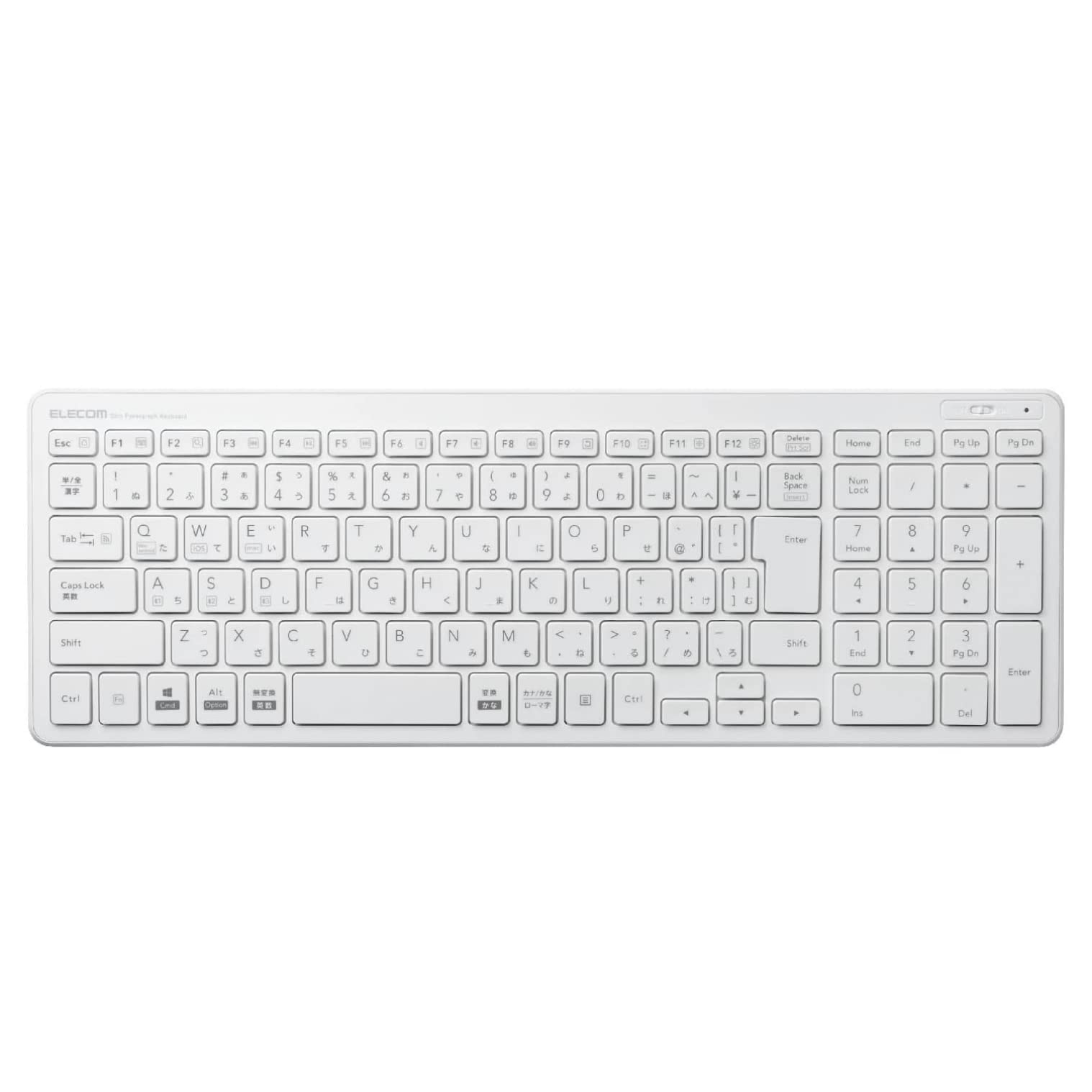 ELECOM Compact Bluetooth wireless keyboard Pantograph type multi OS compatible [White] TK-FBP101WH (Japan Import)