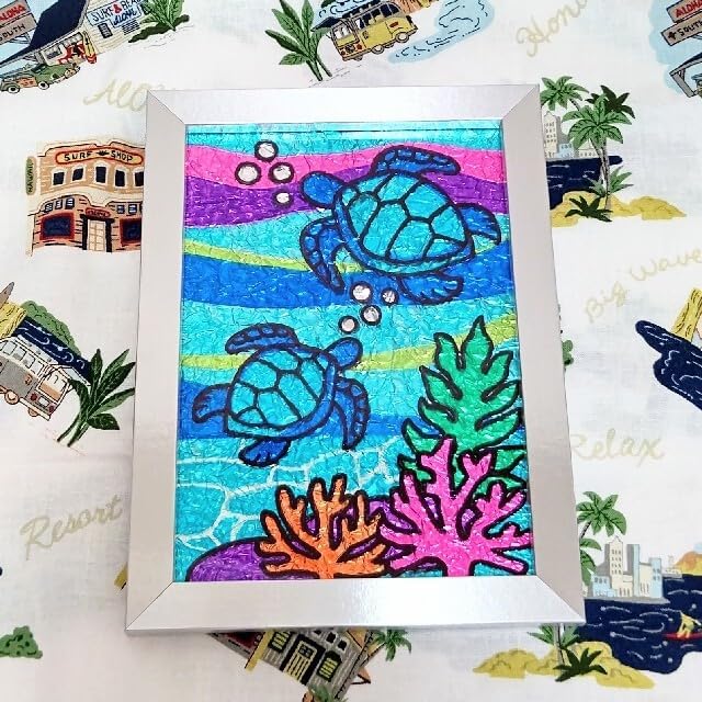 SOLD OUT☆ステンドグラス風ハワイアンフレーム⭐️Newピンクプルメリア SOLD OUT☆ステンドグラス風ハワイアンフレーム⭐️Newピンクプルメリア