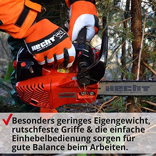 HECHT Benzin Kettensäge – 25,4 cm³ Hubraum – 30 cm Schwert – Rückschlagbremse – Kette – Kettenschmierung – 12 m/s… – Bild 5