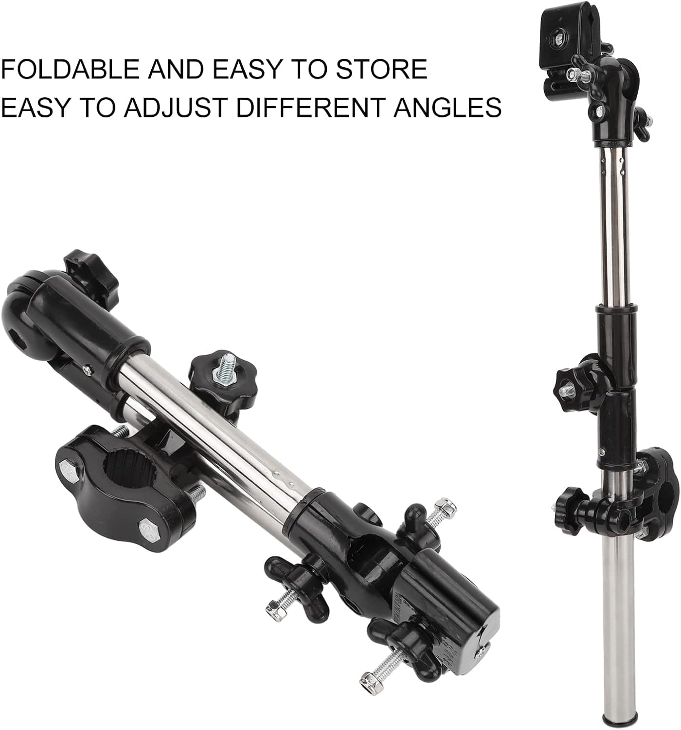 Paraguas para Silla De Ruedas con Soporte, Soporte Plegable para Paraguas De Acero Inoxidable, Soporte Ajustable para Paraguas, Paraguas Excéntrico, para Bicicletas Y Cochecitos